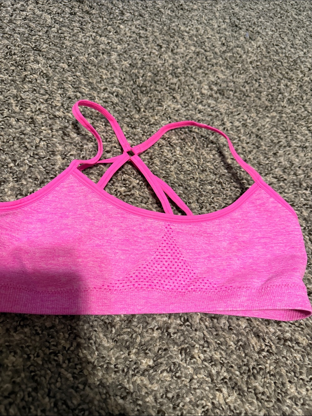 Hanes Hot Pink Seamless Strappy Sports Bralette